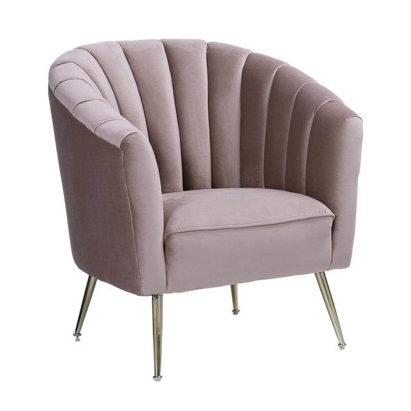 Manhattan Comfort Rosemont Accent Chair in Blush and Gold AC056-BH